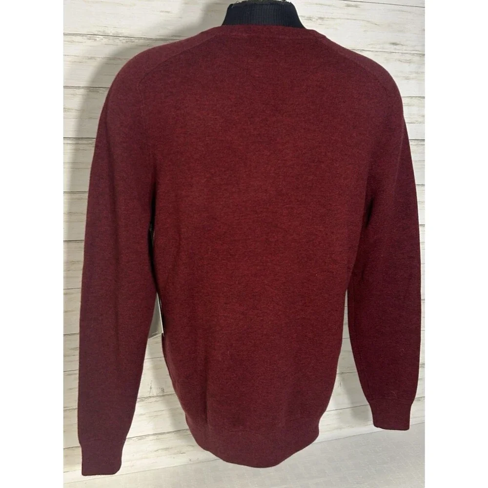 NEW! Mack Weldon Tech Cashmere Brick Red Sweater Merino Wool Crew Neck LARGE Men